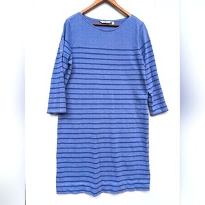 VINEYARD VINES women's beachy blue striped 3/4 sleeves shift dress size medium